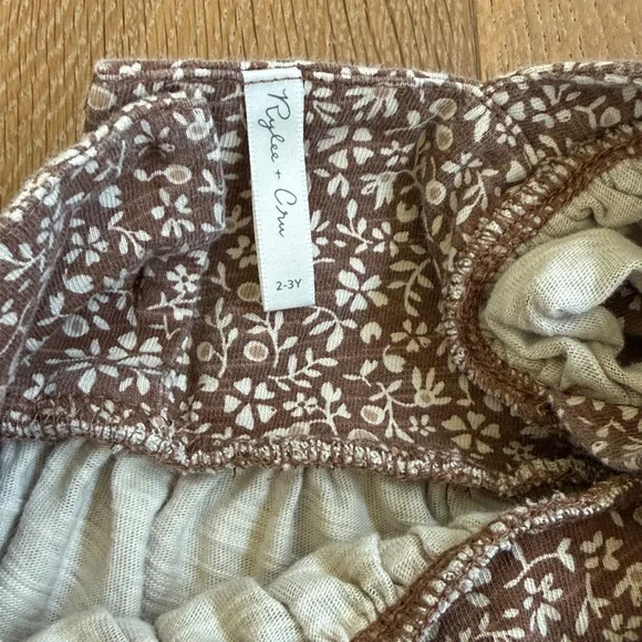 Brown Floral Ruffle Sleeve Sundress Rylee + Cru 2-3 - Picture 2 of 3